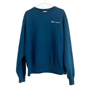 Champion Vintage Reverse Weave Crewneck Sweatshirt Blue/Teal Size Large